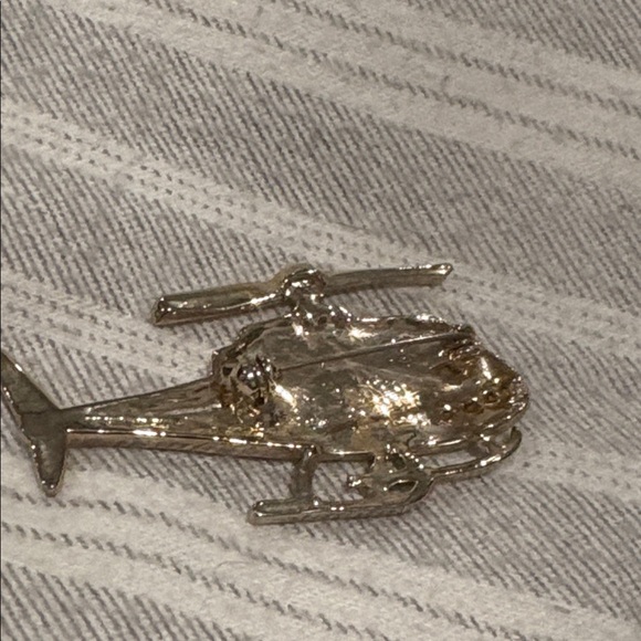 Vintage Gold Helicopter w Rhinestone Accents New - Picture 6 of 7